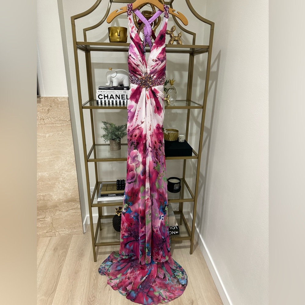 Gorgeous Floral Evening Prom Gown